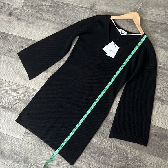 NAADAM collection wool cashmere Twist-back ribbed mini dress Sz small - Picture 8 of 11